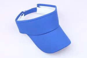 Λεπτομερής όψη του μπλε βαμβακερού καπέλου visor με ρυθμιζόμενο σκρατς και ταινία ιδρώτα