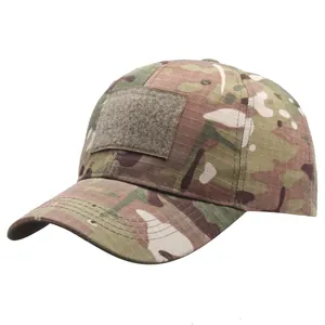 Camouflage Tactical Baseball Cap For Men Women Ripstop Outdoor Military Hunting Hat With Front Velcro Panel Adjustable