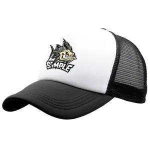 Berretto Trucker in Mesh Con Stampa Lisca di Pesce Cappellino da Baseball in Poliestere Traspirante per Pesca All'aperto Sport Uomo Donna