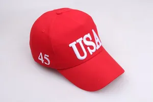 Red cotton USA 45 embroidered baseball cap with sun protection for women and men