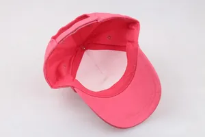 Berretto da baseball in cotone rosa per bambine con cinturino in velcro regolabile e visiera rinforzata