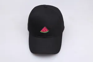 Cappellino da baseball nero con ricamo anguria, cappello estivo da sole per lo sport