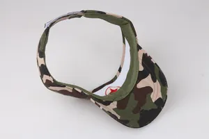 Kids jungle camouflage sun visor with red star embroidery and adjustable back strap