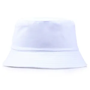 Classic white cotton bucket hat with minimalist design and reinforced stitched brim