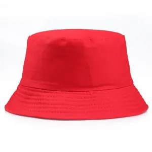 Unisex Cotton Solid Color Bucket Hat Flat Top Sun Shade Summer Outdoor Fisherman Hat For Men Women Casual Basin Cap