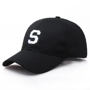 Casquette de Baseball Style Coréen avec Broderie Lettre S Homme Femme Coton Protection Solaire Réglable Hip Hop Chapeau Décontracté