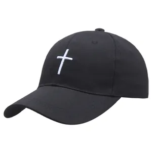 Cross Embroidered Cotton Baseball Cap For Men Women Adjustable Dad Hat Outdoor Casual Sun Hat Fashion Sport Cap