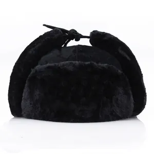 Chapeau russe Ouchanka imperméable avec protège-oreilles et doublure peluche