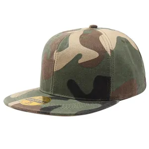 Camouflage Flat Brim Baseball Cap Men Women 100% Polyester Adjustable Hip Hop Snapback Outdoor Sports Sun Hat Digital Camo