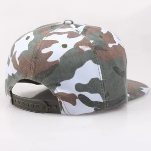 Gorra de béisbol de camuflaje con visera plana y cierre snapback ajustable para deporte