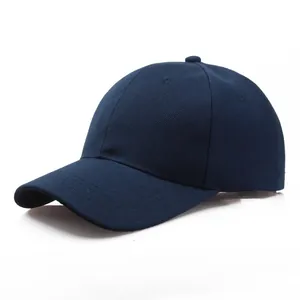 Classic navy blue baseball cap made of premium thick twill cotton in a blank six-panel style