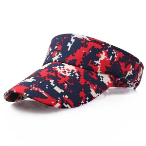 Outdoor digital camouflage sun visor hat for men and women with pixelated pattern