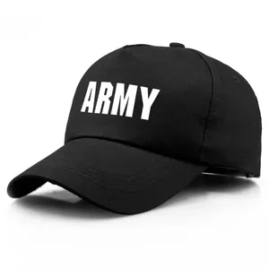 Baumwolle ARMY Buchstaben Bedruckt Baseballkappe Verstellbar Gebogene Krempe Sonnenschutz Hut Für Herren Damen Outdoor Casual Sport Mode Kopfbedeckung