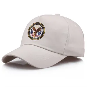 Beige Baseballkappe aus Baumwolle mit Stickerei des US-Ministeriums für Veteranenangelegenheiten