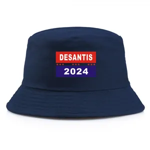 Σκούρο μπλε καπέλο bucket DESANTIS 2024 από βαμβακερό twill με τυπωμένα αστέρια