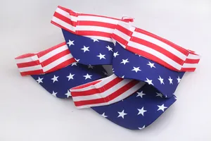 Set di quattro visiere bandiera americana con motivi a stelle e strisce rosse e bianche