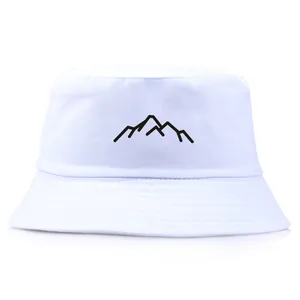 Bob en Coton pour Hommes Femmes Imprimé Montagne Décontracté de Plein Air Protection Solaire Pêche Randonnée Été Voyage