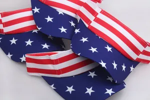 Visiere parasole bandiera USA con strisce patriottiche rosse e bianche e stelle
