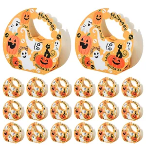 20-teiliges Halloween Geschenkschachtel Set mit Kürbis- und Geist-Motiven und Griffen