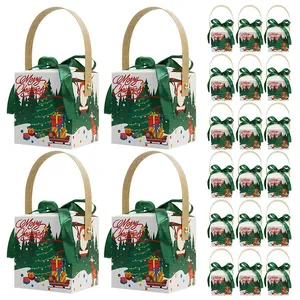22-piece Christmas gift box set with Merry Christmas prints and green ribbon bows