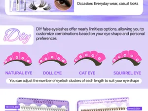 Kit extension ciglia fai-da-te con colla e pinzette in diverse dimensioni