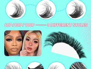 Détails du kit de faux cils individuels DIY en formats 60P 80P et 100P volume naturel