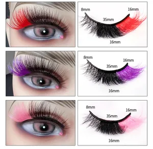 Guide des tailles détaillé pour faux cils colorés œil de chat, longueur 8mm à 16mm