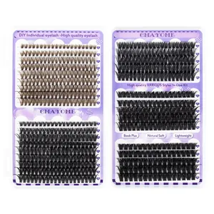 Kit extension ciglia DIY in nero e marrone con lunghezze miste da 9 mm a 18 mm