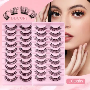 Ciglia Finte Segmentate Russe Ricciolo DD DIY Cluster Individuali Fibra Sintetica Estensione Naturale Voluminosa Bellezza