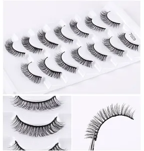 Macro detail of 7029 synthetic false eyelashes showing natural density and volume