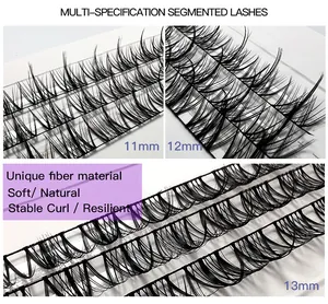 Detail von 11mm bis 13mm segmentierten Wimpern mit natürlichem Volumen und Schwung