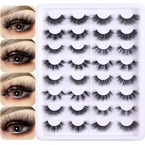Faux Mink False Eyelashes Black 3D Curly Dense Fluffy Natural Looking Handmade Eye Makeup Tool For Wedding Party Women Beauty