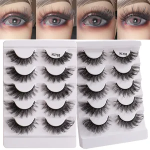 Handgemachte 8D Faux Nerz Wimpern Voluminöse Lockige Falsche Wimpern Natürliche Lange Augenwimpern Mit Pinzette Und Bürste Für Damen Makeup