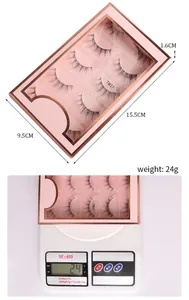 Detailed size and 24g weight measurement of TM27 natural false eyelashes set
