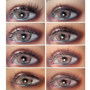 Natural manga style false eyelashes with transparent fishline band for a seamless look