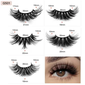 Ciglia Finte in Finto Visone 3D Design Incrociato Spettinato Drammatico Folte Lunghe Incurvate Strumenti Bellezza Trucco Occhi Donna