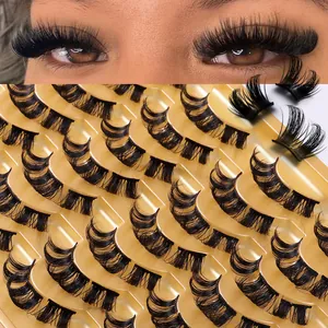 14 pairs of D curl segmented false eyelashes with natural volume and lash extensions effect