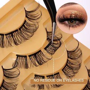 14 pairs of D-curl segmented false eyelashes with dense natural volume on tray