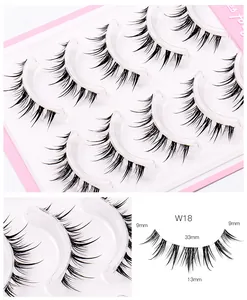 Détails macro des faux cils W18 style féerique avec dimensions et texture dense