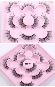 Macro detail of DD-curl thick synthetic false eyelashes in 8-pair pack style DD5-001