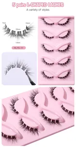 Detailed size specifications for L-curl manga false eyelashes with 33mm band length