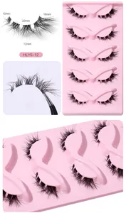 Detailed length guide for manga-style false eyelashes featuring 10mm to 16mm wispy fibers