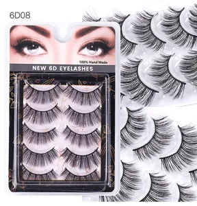 Detail view of 6D synthetic fiber eyelashes with cross-layered volume and natural curl