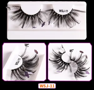Detailed view of Halloween lashes WSJ-11 with purple pumpkin and cat sequins