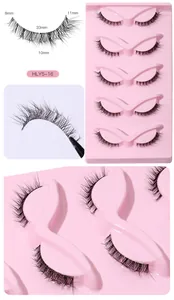 Detailed size guide of L-shape manga false eyelashes with 6mm-11mm length measurements