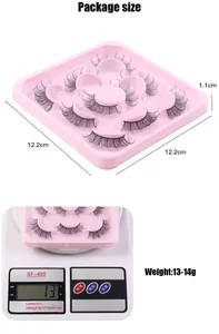 Detailed size and weight measurement of DD curl Russian volume false eyelashes set