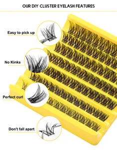Macro detail of high-quality segmented eyelashes showing perfect curl and root stability