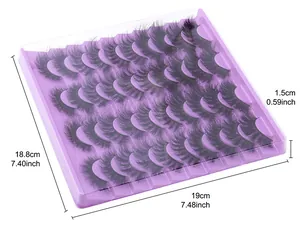 Detailed dimensions of the 20-pair lash set tray measuring 19cm by 18.8cm and 1.5cm thick