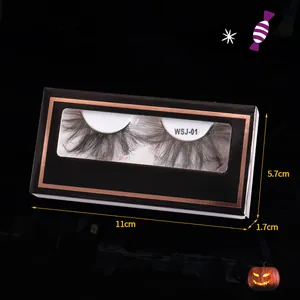 Halloween dense false eyelashes in black and rose gold box, model WSJ-01 style