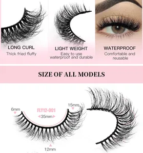 Macro shot of 6-15mm volume false eyelashes showing multilayered curl and thick black texture